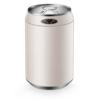 嘉佰特（JABERT） 智能感应垃圾桶可口可乐易拉罐家用欧式电动自动翻盖客厅 9L米白色充电升级款