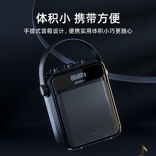 十度（ShiDu）S95广场舞蓝牙音响家用小型手提便携大音量带话筒户外k歌音箱 经典黑无话筒版