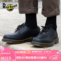 马丁（DR.MARTENS）1461 新中式通勤软皮黑色男女款3孔马丁单鞋 黑色 43