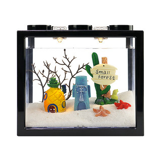 高透亚克力斗鱼缸迷你小型家用桌面装饰客厅创意全套造景积木鱼缸