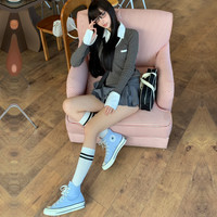 CONVERSE匡威 1970S男女高帮帆布鞋云朵蓝灰蓝色A06519C