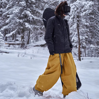 AWKA美式单板防水滑雪裤女冬季同款防水防风专业专业保暖裤子 姜黄 S