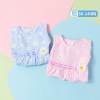 贝贝怡女童短袖连衣裙夏装透气洋气裙子女宝宝时尚纯棉公主裙