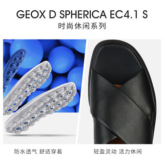 GEOX 杰欧适 女鞋2024春夏时尚厚底凉鞋SPHERICA EC4.1 S D45D4A 黑色C9999 35