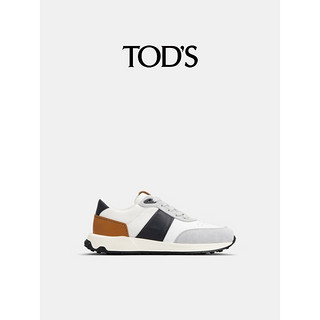 TOD'S【】2024春夏男士皮革拼织物运动鞋休闲鞋平底鞋男鞋 白/藏青/棕/灰色 40