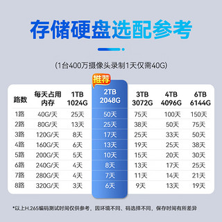 HIKVISION海康威视摄像头监控套装2路400万室外红外夜视POE网线供电手机远程带6T硬盘硬盘B14HV3-LT