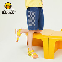 B.Duckbduck小黄鸭童装儿童牛仔短裤2024夏季男童裤子女童休闲裤潮