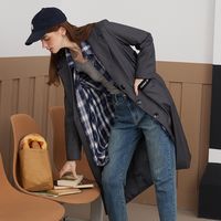 A02 时尚长款西装2024春季简约休闲大衣女外套过膝中长款风衣
