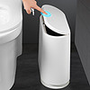 家の物语（KATEI STORY）日本垃圾桶客厅带盖垃圾桶卫生间按压分类家用卧室垃圾捅夹缝纸篓 按压式 米白色 10L 【送垃圾袋】