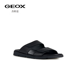 GEOX 杰欧适 男鞋2024春夏日常休闲凉鞋可外穿沙滩拖鞋U35BGB 黑色C9999 41