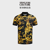 范思哲Versace Jeans Couture男装24春夏男士满印短袖POLO衫 黑色 XL XL(190/100B) BLKPRINTING-G89黑色印花