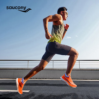 Saucony索康尼啡鹏4碳板竞速跑鞋男马拉松缓震回弹跑步鞋运动鞋桔45