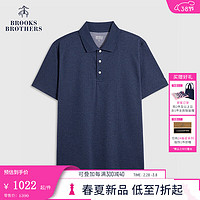 布克兄弟（BrooksBrothers）男士24早春美式棉质翻领针织Polo衫 B475-藏青色 S