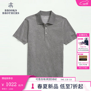 布克兄弟（BrooksBrothers）男士24早春美式棉质翻领针织Polo衫 0002-深灰色 XS