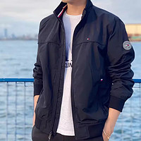 TOMMY HILFIGER汤米 希尔费格 男装秋冬立领夹克外套 休闲拉链袖子logo标上衣男 藏蓝色 S(55-70kg)