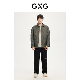 GXG 奥莱 22年冬季纯色简约舒适保暖翻领短款羽绒服男