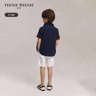 Teenie Weenie Kids小熊童装24春夏男童舒适轻透泡泡纱衬衫 象牙白 140cm