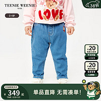 Teenie Weenie Kids小熊童装24春季女宝宝松紧腰简约牛仔裤 深蓝色 120cm