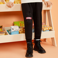 三枪三枪超密绒少儿蓝色黑色保暖卫裤束口柔软优质男女童单独裤子 黑色 150