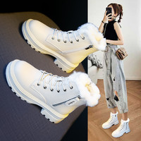 雪地靴女鞋2023靴子加绒鞋子加厚棉鞋冬季短靴厚底马丁靴冬鞋 36 （全真皮  ）