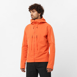 萨洛蒙（Salomon）男款 户外运动防风透气软壳夹克外套 OUTPEＡK SOFTSHELL 鳌虾红 C22163 XS