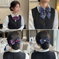 领花女职业银行空姐邮政工装衬衣领结酒店工作服免打系带蝴蝶装饰