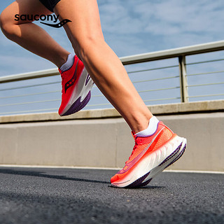 Saucony索康尼啡鹏4碳板竞速跑鞋女马拉松缓震回弹跑步鞋运动鞋红紫37