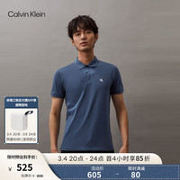 Calvin Klein Jeans24春夏男士字母印花商务通勤修身短袖POLO衫J325570 DBZ-黛蓝 M