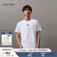 Calvin Klein Jeans24春夏新款男士经典刺绣印花休闲纯棉圆领短袖T恤J323483