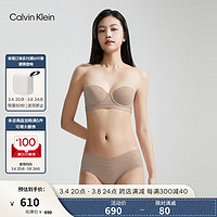 Calvin Klein内衣24春夏女舒适无痕加宽侧翼聚拢厚款抹胸式文胸QF7583AD TRN-初桃粉红 36B 36/80B