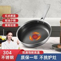红点感温蜂窝煎锅平底锅家用厨房不粘锅轻量耐磨电磁炉燃气灶通用