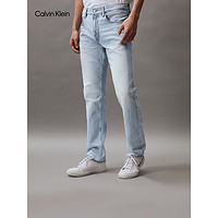 Calvin Klein【CK极简裤】Jeans24春夏男士纯棉浅色水洗直筒牛仔裤J325412 1AA-牛仔浅蓝 36