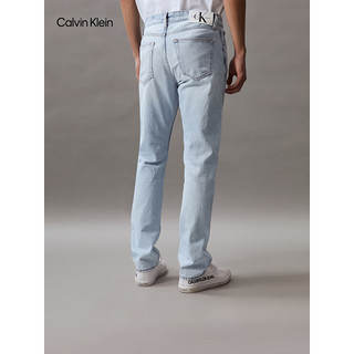 Calvin Klein【CK极简裤】Jeans24春夏男士纯棉浅色水洗直筒牛仔裤J325412 1AA-牛仔浅蓝 36