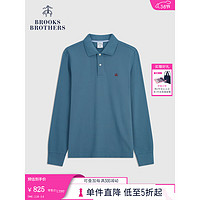 布克兄弟（BrooksBrothers）男士春秋简约纯色棉质珠地网眼长袖POLO衫 4003-雾霾蓝 M