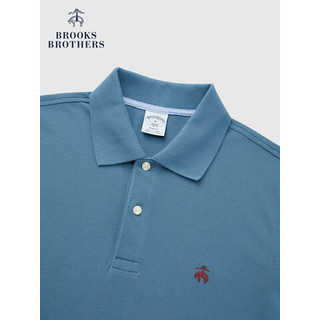 布克兄弟（BrooksBrothers）男士春秋简约纯色棉质珠地网眼长袖POLO衫 4003-雾霾蓝 M