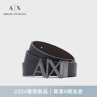 阿玛尼 EMPORIO ARMANIARMANI EXCHANGE24早春AX男士金属徽标带头双面用腰带 54120黑色 38