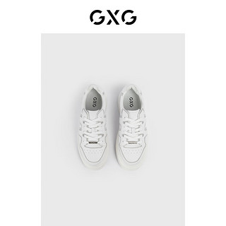 GXG 板鞋男鞋运动鞋潮流休闲厚底小白鞋男复古滑板鞋低帮鞋 白色 40