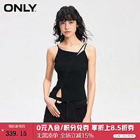 ONLY2024春季新款时尚设计感修身开衩吊带针织衫女|124124021 H1Z 黑色 155/76A/XS