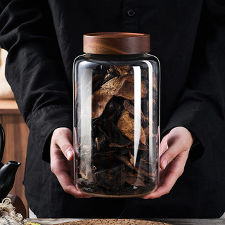 玻璃密封罐食品级陈皮储存罐泡酒玻璃瓶子茶叶罐咖啡豆保存罐 提手方【5L】两只装【送贴纸两张】