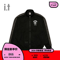 Aape it 男装春夏猿颜徽章字母刺绣侧边串标潮流休闲卫衣外套A398X BKX/黑色 M