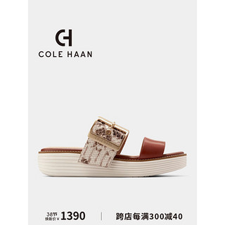 colehaan/歌涵 女士凉鞋 24年春夏厚底增高一字带凉拖鞋女W29421 米色/棕色-W29421 36