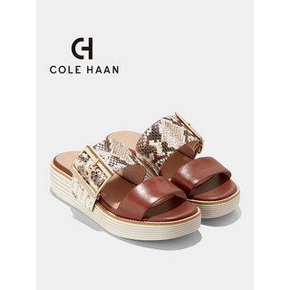 colehaan/歌涵 女士凉鞋 24年春夏厚底增高一字带凉拖鞋女W29421 米色/棕色-W29421 36