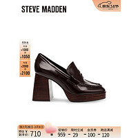 史蒂夫·马登 STEVE MADDEN/思美登方头高跟乐福鞋女单鞋 TAME ME 咖色 38