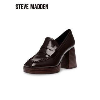 史蒂夫·马登 STEVE MADDEN/思美登方头高跟乐福鞋女单鞋 TAME ME 咖色 36