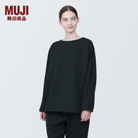 無印良品 MUJI（無印良品 ）Labo男女通用不易沾水双层织长袖套头衫男式女式格雷系BF1B9A4S 黑色 XS (160/80A)