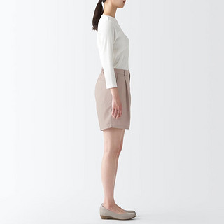 无印良品（MUJI）女式 莱赛尔纤维 短裤 裤子 休闲裤 夏天 BEC11C3S 浅米色 M