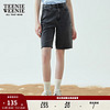 Teenie Weenie小熊女夏季破洞五分基础款时髦潮流牛仔短裤TTTF222403P 黑色 170/L