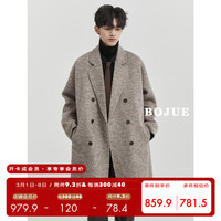 伯爵卓尔羊毛骆驼绒混纺双面呢大衣男中长款23冬韩版通勤男装外套 P341993 焦糖玛奇朵 L 175