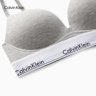 Calvin Klein内衣【摩登引力带】24春夏女士无钢圈深V厚垫文胸QF7623AD P7A-椰青灰 36C 36/80C