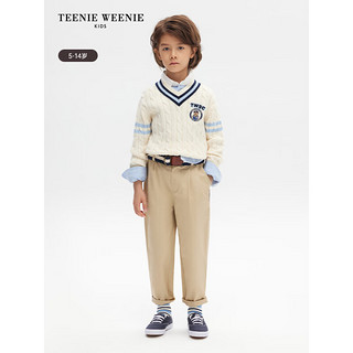 Teenie Weenie Kids小熊童装24早春男童松紧腰复古梭织休闲裤 米色 130cm